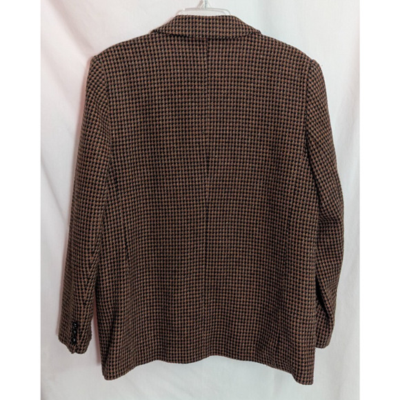 Vtg EH Woods Brown Tweed Wool Blend Blazer Jacket Size 14 U1 Fall Academia Chic - Picture 6 of 6
